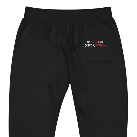 BLACK GREATNESS ARISE LOGO SWEATPANTS (WHITE/RED) - Greatness Arise Apparel