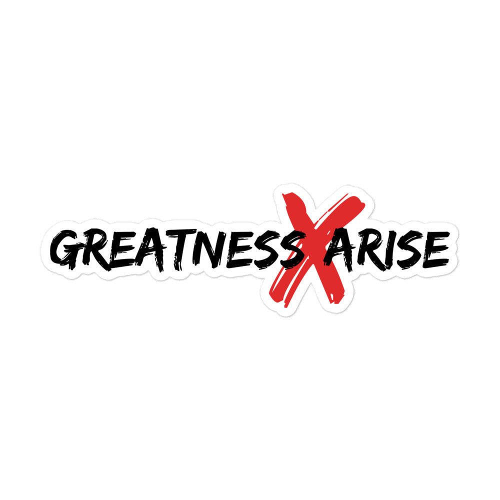 GREATNESS ARISE LOGO STICKER (BLACK/RED) - Greatness Arise Apparel