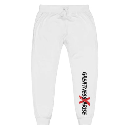 WHITE GREATNESS ARISE LOGO SWEATPANTS (BLACK/RED) - Greatness Arise Apparel